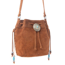Load image into Gallery viewer, Yellowstone Sundown Ember Suede Leather Bucket Bag

