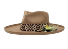 Load image into Gallery viewer, Wool Felt Fedora w/Curled Brim &amp; Trim
