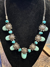Load image into Gallery viewer, Vintage Turquoise Zuni Sun face Necklace
