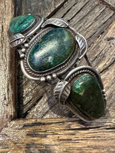 Load image into Gallery viewer, Vintage Green Turquoise Cuff
