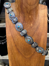 Load image into Gallery viewer, Old Pawn Concho Turquoise Belt
