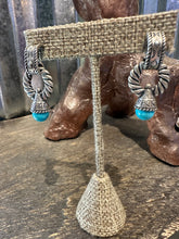 Load image into Gallery viewer, Old Pawn sterling silver turquoise earrings
