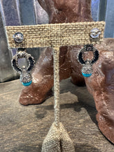 Load image into Gallery viewer, Old Pawn sterling silver turquoise earrings

