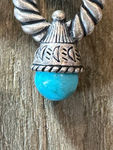 Load image into Gallery viewer, Old Pawn sterling silver turquoise earrings
