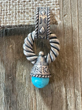Load image into Gallery viewer, Old Pawn sterling silver turquoise earrings
