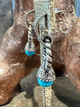 Load image into Gallery viewer, Old Pawn sterling silver turquoise earrings
