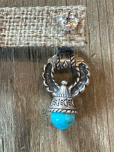 Load image into Gallery viewer, Old Pawn sterling silver turquoise earrings
