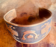 Load image into Gallery viewer, Copper Cuff with Rainbow Yeti Buffalo Dancer
