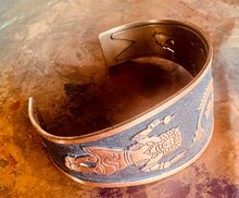 Load image into Gallery viewer, Copper Cuff with Rainbow Yeti Buffalo Dancer
