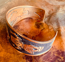 Load image into Gallery viewer, Copper Cuff with Rainbow Yeti Buffalo Dancer
