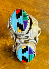 Load image into Gallery viewer, Vintage Double Oval Zuni Inlay Ring
