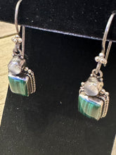 Load image into Gallery viewer, Vintage  Malachite Dangle Earrings
