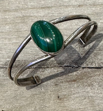 Load image into Gallery viewer, Vintage Malachite Sterling Cuff
