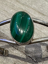 Load image into Gallery viewer, Vintage Malachite Sterling Cuff
