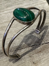 Load image into Gallery viewer, Vintage Malachite Sterling Cuff
