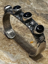 Load image into Gallery viewer, Vintage Sterling Navajo Black Onyx Cuff
