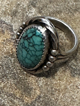 Load image into Gallery viewer, Vintage Spiderweb Turquoise Ring
