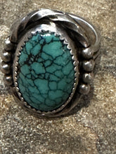 Load image into Gallery viewer, Vintage Spiderweb Turquoise Ring

