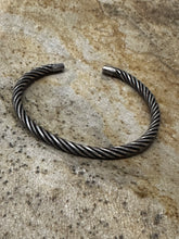 Load image into Gallery viewer, Vintage Flexible Sterling Twisted Rope Cuff
