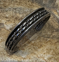 Load image into Gallery viewer, Vintage Sterling Silver Braided Twisted Rope Cuff
