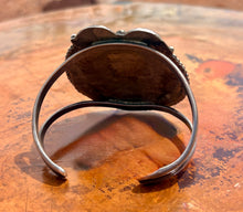 Load image into Gallery viewer, Vintage Sterling Silver Cuff and Commanding Turquoise Cabochon
