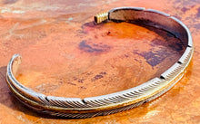 Load image into Gallery viewer, Vintage H. Made Sterling Silver Feather Cuff
