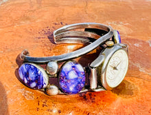 Load image into Gallery viewer, Vintage Sterling Watch Cuff – Purple Mojave Turquoise
