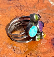 Load image into Gallery viewer, Vintage Multi-Stone Sterling Cluster Ring
