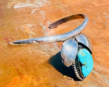 Load image into Gallery viewer, Vintage Turquoise &amp; Sterling Silver Sculptural Cuff
