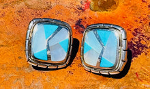 Load image into Gallery viewer, Sterling Silver Inlay Earrings – Turquoise &amp; Shell Mosaic
