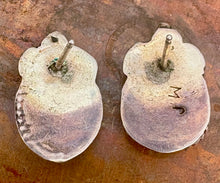 Load image into Gallery viewer, Vintage Zuni Sterling Silver Red Inlay Earrings
