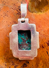 Load image into Gallery viewer, Sterling Silver Turquoise Pendant (Deep Matrix Cabochon)

