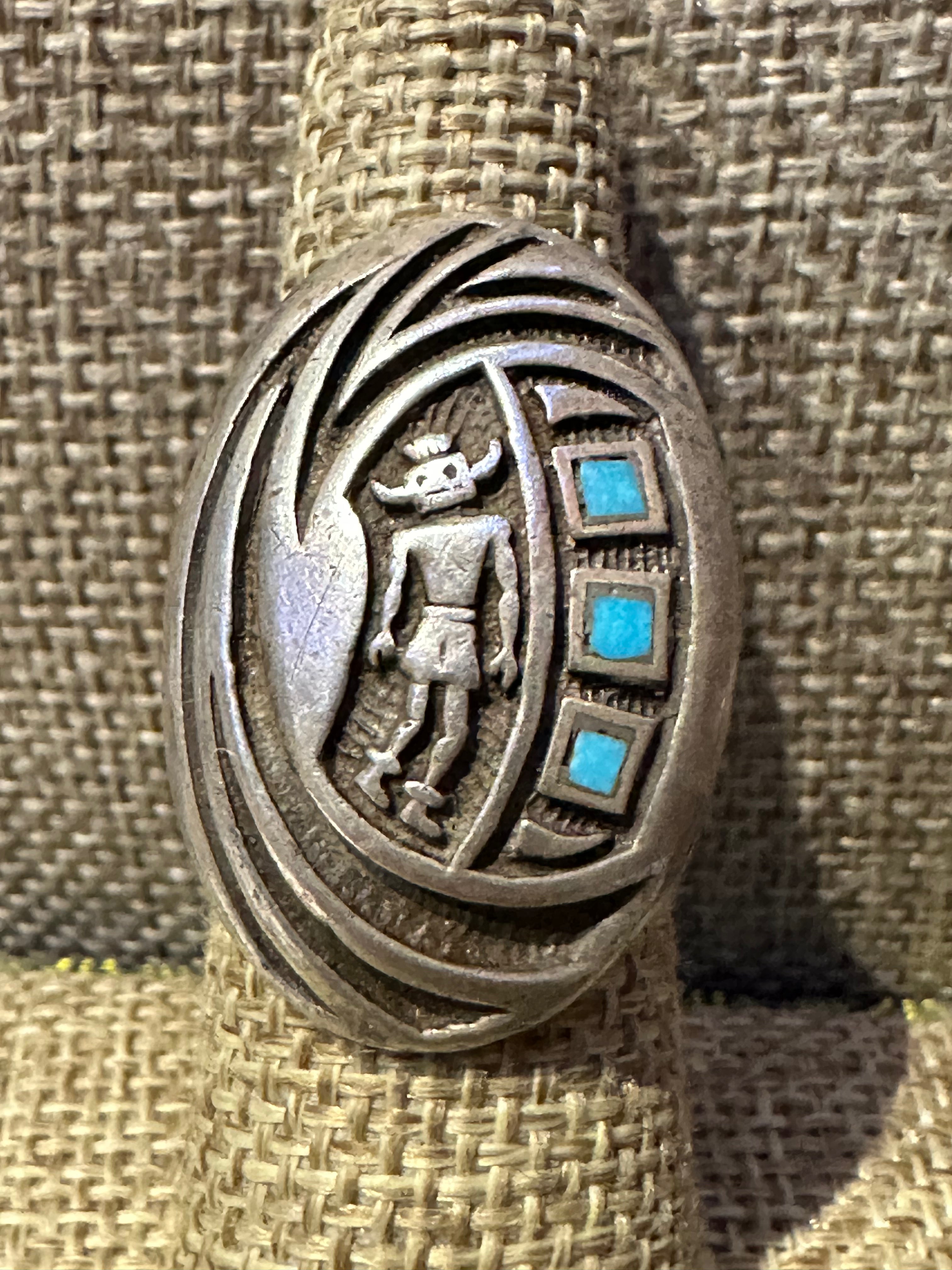 Vintage Hopi Kachina Turquoise Inlay Ring – The Find Moab