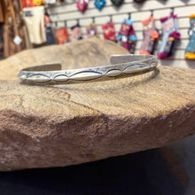 Load image into Gallery viewer, Vintage Sterling Silver Hand - Stamped Cuff

