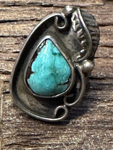 Load image into Gallery viewer, Vintage Turquoise Leaf Ring

