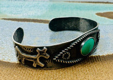 Load image into Gallery viewer, Whimsical Fred Harvey Era Sterling Silver Cuff
