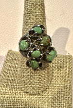 Load image into Gallery viewer, Vintage Green Turquoise Cluster Ring

