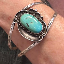 Load image into Gallery viewer, Vintage Green Turquoise Cuff
