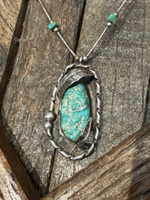 Load image into Gallery viewer, Vintage Green Turquoise Nugget Necklace
