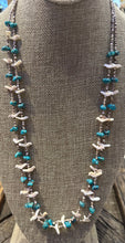 Load image into Gallery viewer, Vintage Zuni Turquoise Animal Sterling Heishi Fetish Necklace
