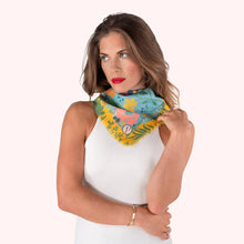 Load image into Gallery viewer, Cotton Bandana - Blue Blooms: Blue
