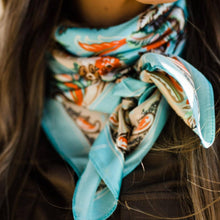 Load image into Gallery viewer, Turquoise That So 70's Paisley Wild Rag
