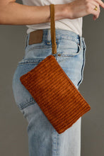 Load image into Gallery viewer, Rust Corduroy Wristlet
