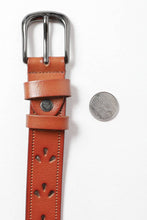 Load image into Gallery viewer, Leather Belt with Petal Design

