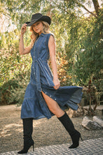 Load image into Gallery viewer, Tiered Denim Midi Dress
