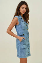 Load image into Gallery viewer, Button Down Denim Midi Dress
