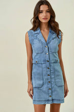 Load image into Gallery viewer, Button Down Denim Midi Dress
