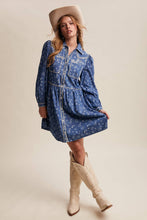 Load image into Gallery viewer, Embroidered Western Shirt Dress
