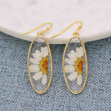 Load image into Gallery viewer, Delicate Daisy Dried Flower Earrings
