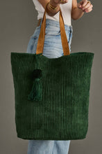 Load image into Gallery viewer, Dk. Green Corduroy Tote
